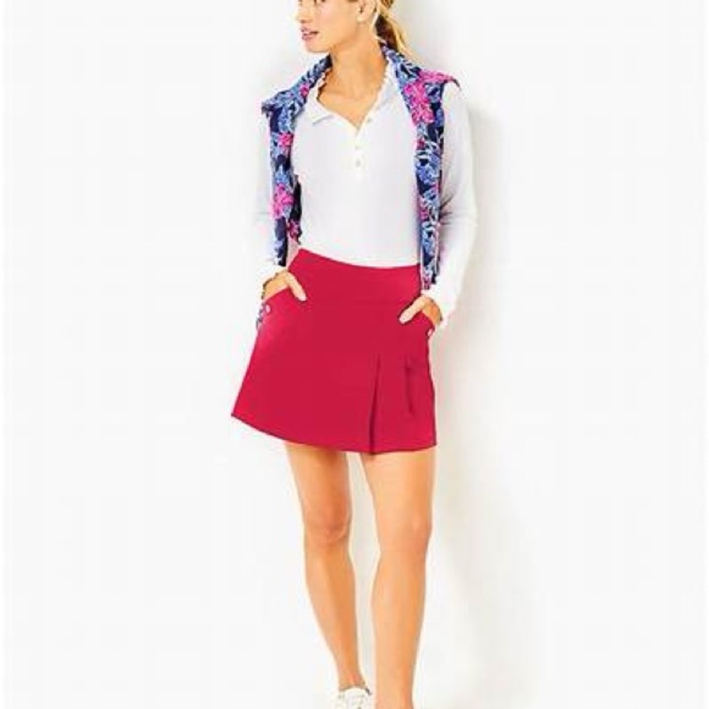 UPF 50+ LUXLETIC ANTIBES SKORT IN POINSETTIA RED size 10 - Picture 2 of 7